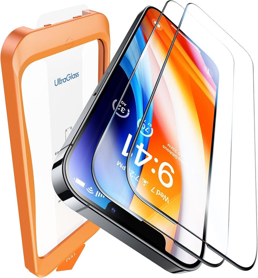 UltraGlass UNBREAK TOP 9H+ Glass for iPhone 13/13 Pro Screen Protector [12FT Military Grade Shatterproof] Screen Protector 13/13 Pro Tempered Glass [Longest Durable & Full Edge Coverage], 2 Pack