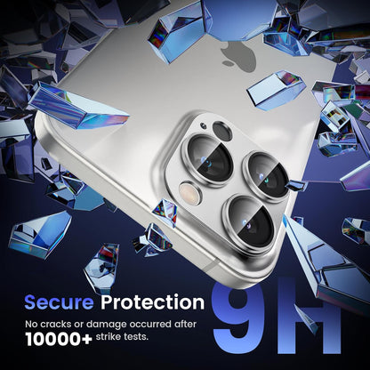 Tensea for iPhone 16 Pro/iPhone 16 Pro Max/iPhone 15 Pro/iPhone 15 Pro Max Camera Lens Protector, Metal Aluminum Alloy Tempered Glass Cover Camera Screen Protector Accessories, Case Friendly