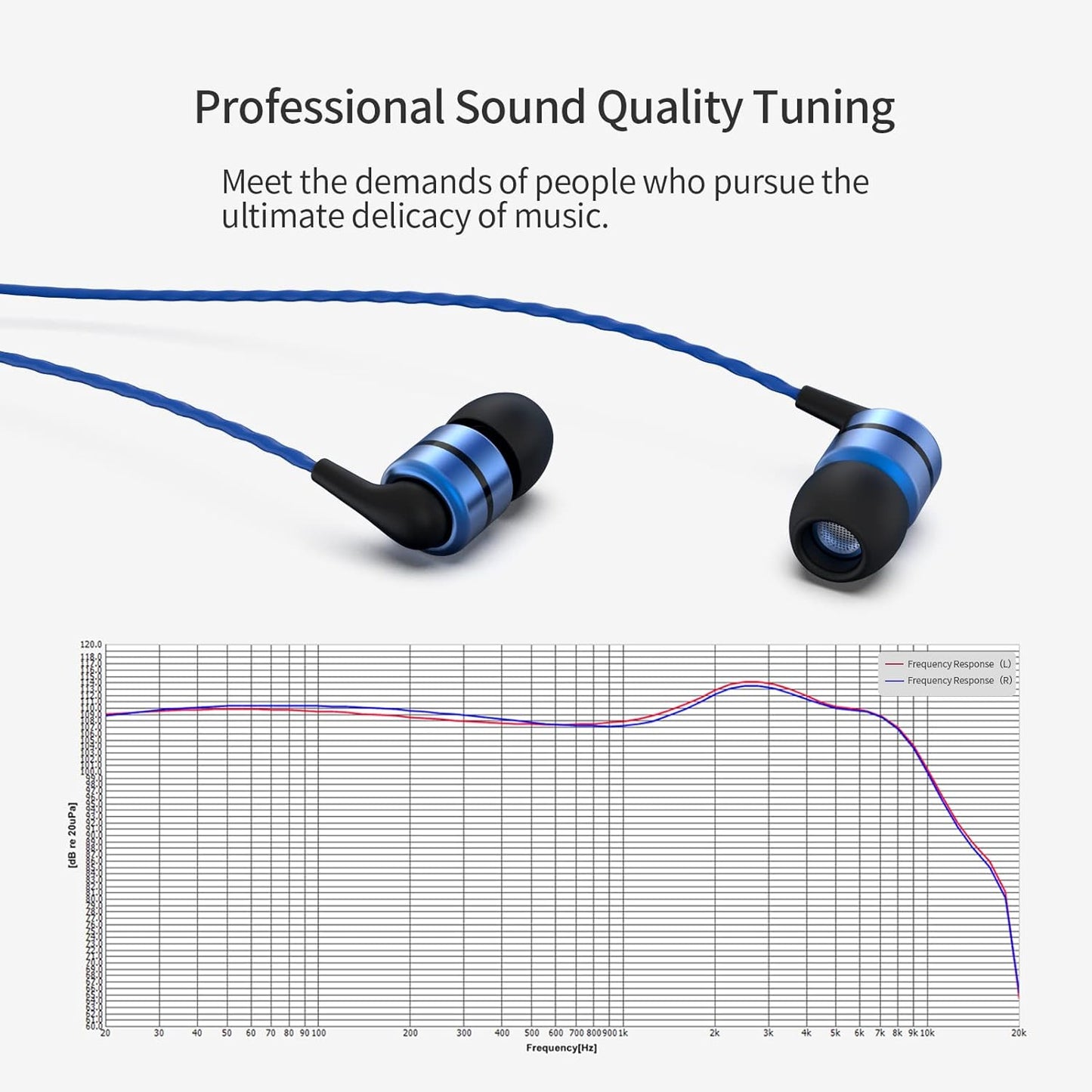 SoundMAGIC E80C Wired Earbuds with Microphone HiFi Stereo Audiophile Earphones Noise Isolating in Ear Headphones Comfortable Fit Super Bass Blue