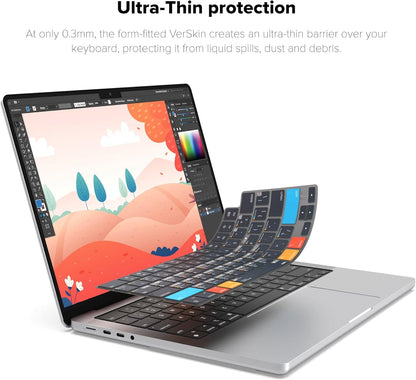 JCPal Adobe Illustrator Shortcut Guide Keyboard Cover for Apple MacBook Pro 14 inch and MacBook Pro 16 inch (M1-M4 Models) and MacBook Air 13 inch and MacBook Air 15 inch (M2-M4 Models) (US-Layout)
