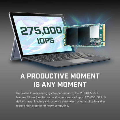 Transcend 1TB MTE400S M.2 2242 PCIe Gen3x4 SSD, Compatible with Ultra-Thin Laptops, Dram-Less Low Power, Up to 2000MB/s, TLC - TS1TMTE400S