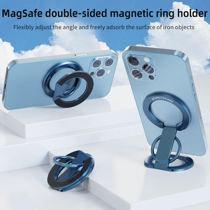 RESPECTED BRO-Magnetic-Phone-Ring-Holder with Dual Rings, Compatible with iPhone 16/15/14/13/12, Multifunctional Stand for Desk,Office,Gym,Kitchen & All Metal Surfaces, Finger Loop Grip (Dark Blue)