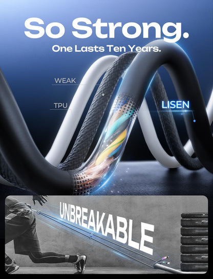 LISEN USB C Cable 3FT for Samsung Charger Type C, Chubby 4 in 1 Charging Cable with Light, Multi Charging Cable for iPhone 16 15 14 Pro Max/MacBook/iPad Pro/SamSungS25, All Devices, Black