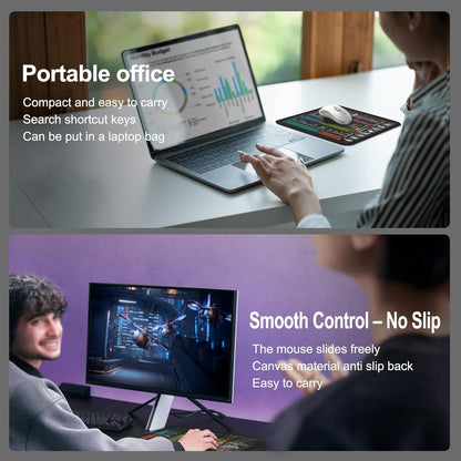 Mouse Pad for Excel/Word/PowerPoint/Windows Shortcuts – Small Excel Cheat Sheet Desk Pad – 11.8"x9.8" Portable Computer Mousepad – Gaming, Office, Waterproof, Non-Slip, Stitched Edges