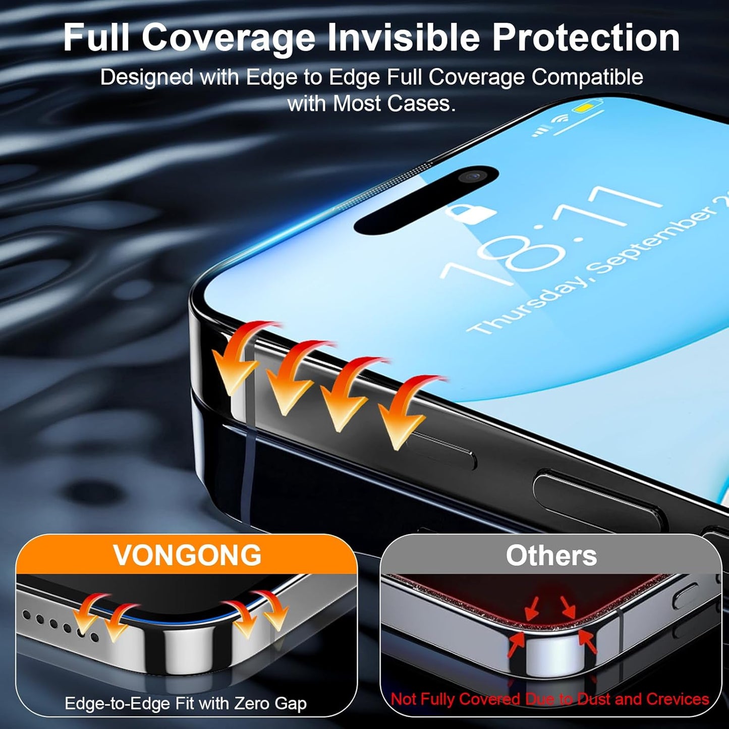 2 Pack Screen Protector for iPhone 16 Plus,Durable and Drop-Proof with 9H Hardness,Bubble-and-Dust-Free 16 Plus HD High-Aluminum Tempered Glass,Easy Installation Exclusively