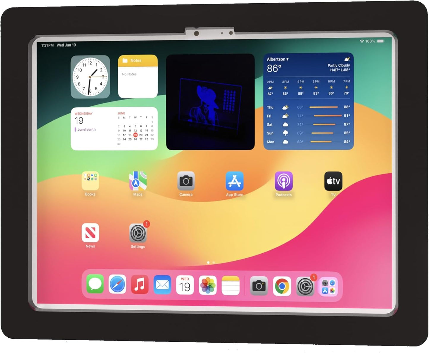 TABcare Anti-Theft Acrylic VESA Enclosure for Apple iPad Pro 13" 2024 with Free Wall Mount Kit & 90-Degree Angle USB C Cable (iPad Pro 13" 2024, Black)