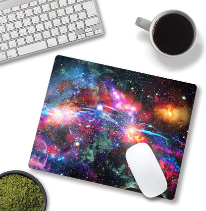 Galaxy and Nebula Mouse Pad, Milky Way Galaxy Mouse Pad, Gaming Mouse Mat Square Waterproof Mouse Pad Non-Slip Rubber Base MousePads for Office Home Laptop Travel, Solar Sysstem Orbit