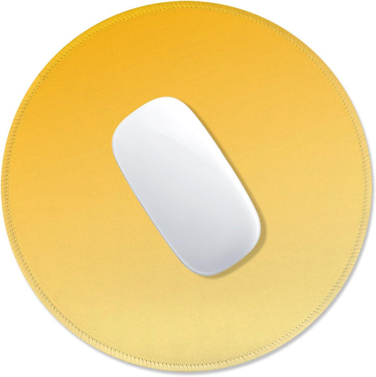 ITNRSIIET Mouse Pad Non-Slip Rubber Base Smooth Surface Stitched Edges Waterproof Durable Compatible with All Mice for Office & Gaming, Desk Accessory, Diameter 8.7 inch, Yellow Gradient
