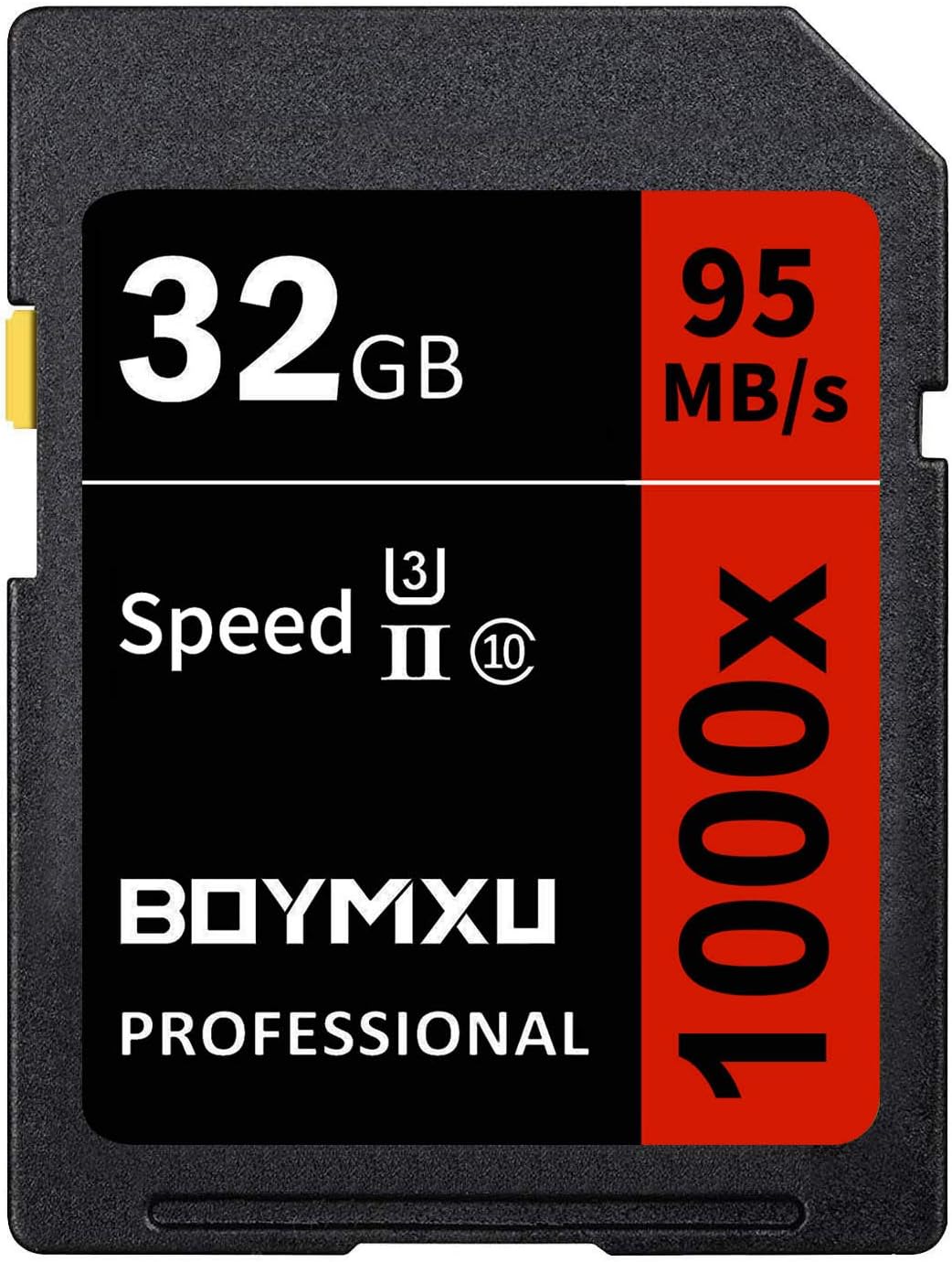 Professional 32GB Class 10 U3 Memory Card - Up to 95MB/s for Cameras & Camcorders - Red/Black
