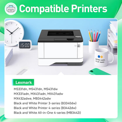 55B0ZA0 Imaging Unit (Not Toner) Replacement for 55B0ZA0 Drum Unit Compatible with Lexmark MS331dn MS431dn MS431dw MX331adn MX431adn MX431adw MX432adwe MB3442adw B3340dw B3442dw MB3442i Laser Printer