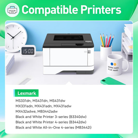 55B0ZA0 Imaging Unit (Not Toner) Replacement for 55B0ZA0 Drum Unit Compatible with Lexmark MS331dn MS431dn MS431dw MX331adn MX431adn MX431adw MX432adwe MB3442adw B3340dw B3442dw MB3442i Laser Printer