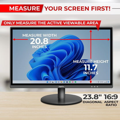 23.8 Inch 16:9 [2 Pack] Computer Privacy Screen Filter for Monitor - Privacy Shield and Anti-Glare Protector