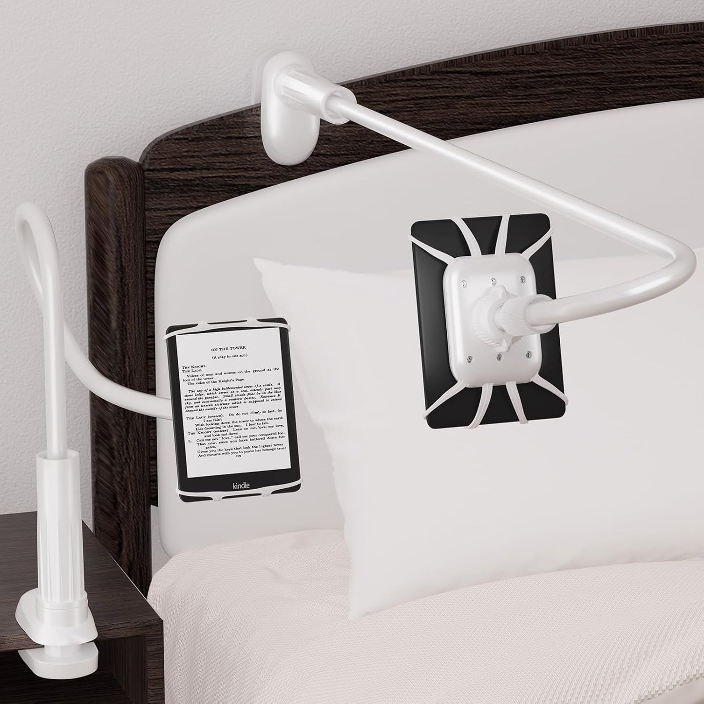 Gooseneck Kindle Holder for Reading in Bed - [Anti-Slip] Phone Holder for Bed, Kindle Stand Accessories, for iPad mini Stand for Desk, for Paperwhite Oasis Tablets 4-10.5 inches