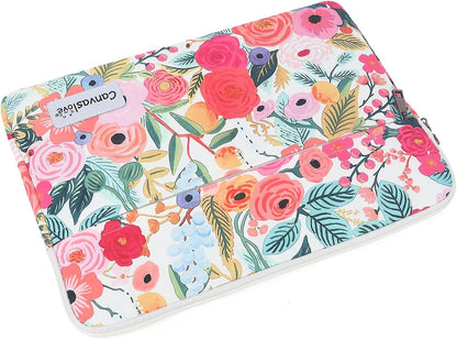 Canvaslove Floral Pattern Laptop Sleeve Case Cover with Pocket for MacBook Pro 14 inch and 14 inch-14.4 inch HP, Lenovo, Dell, ASUS, Acer Notebook Computer