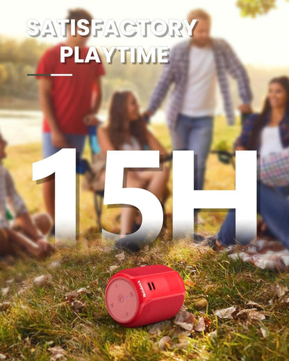 NOTABRICK Bluetooth Speakers, 15W Portable Speakers Bluetooth Wireless V5.0 with Stereo Sound, Active Extra Bass, IPX6 Waterproof Shower Speaker, Double Pairing, for Party, Home Theater, Game Theater