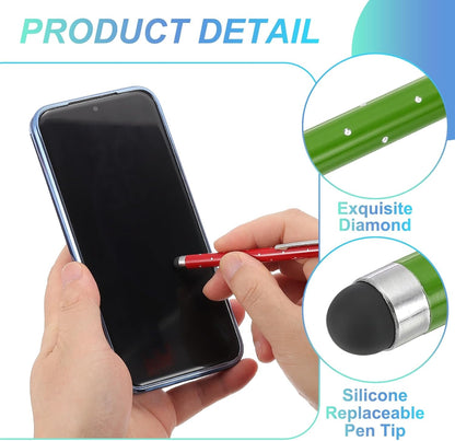PATIKIL Stylus Pens for Touch Screens, 6 Pcs High Precision Universal Bling Stylus Crystal Metal Capacitive Pen for Touch Screen Devices Phone Tablets Laptop, Green