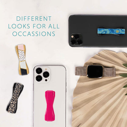 LOVEHANDLE Universal Phone Grip for Smartphones & Mini Tablets - Phone Holder for Hand - Wireless Charging Compatible - Made in The USA - Solid Magenta