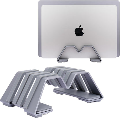 Adjustable Dual Vertical Laptop Stand - Supports 2 Devices Holder, Fit for All Laptops(10-30mm Thickness) - Fashion Design, Adjustable Width, Anti-Slip & Scratch-Resistant, Patented Design