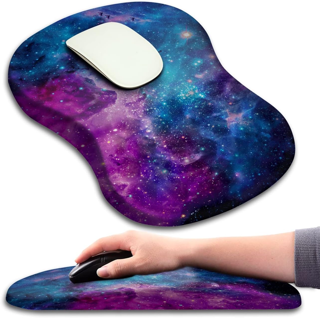 Mouse Pad Wrist Support, Ergonomic Mouse Pad with Massage Dot, Comfortable Computer Mouse Pad for Laptop, Wrist Rest Pain Relief Mousepad with Non-Slip PU Base for Office & Home, 12 x 8 in