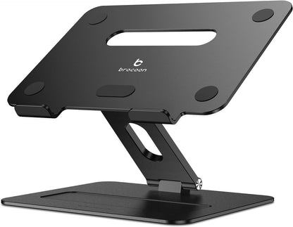 Laptop Stand | Adjustable Ergonomic Riser for Desk, Aluminum Computer Holder with Heat Vent, Fits 10–17" Laptops, Dark Black