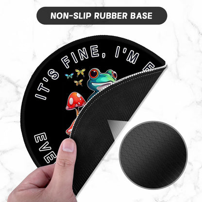 ITNRSIIET Round Mouse Pad with Stitched Edge Premium-Textured Waterproof Non-Slip Rubber Base Desktop Protection Mat Diameter 8.7 inches, Cute Frog