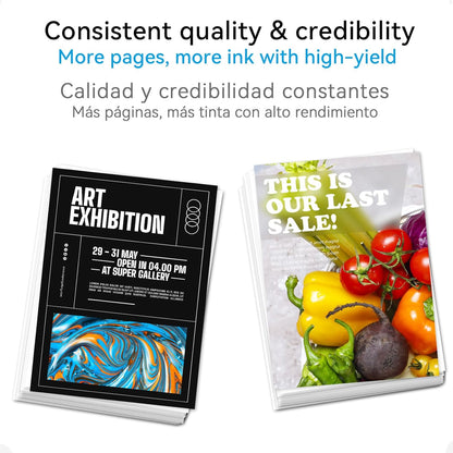 62XL Ink Cartridge Combo Pack Compatible for HP Ink 62 Black Color Compatible for Envy 7640 7645 5660 5665 5642 5540 OfficeJet 8045 8040 5746 5745 250 200 Printer