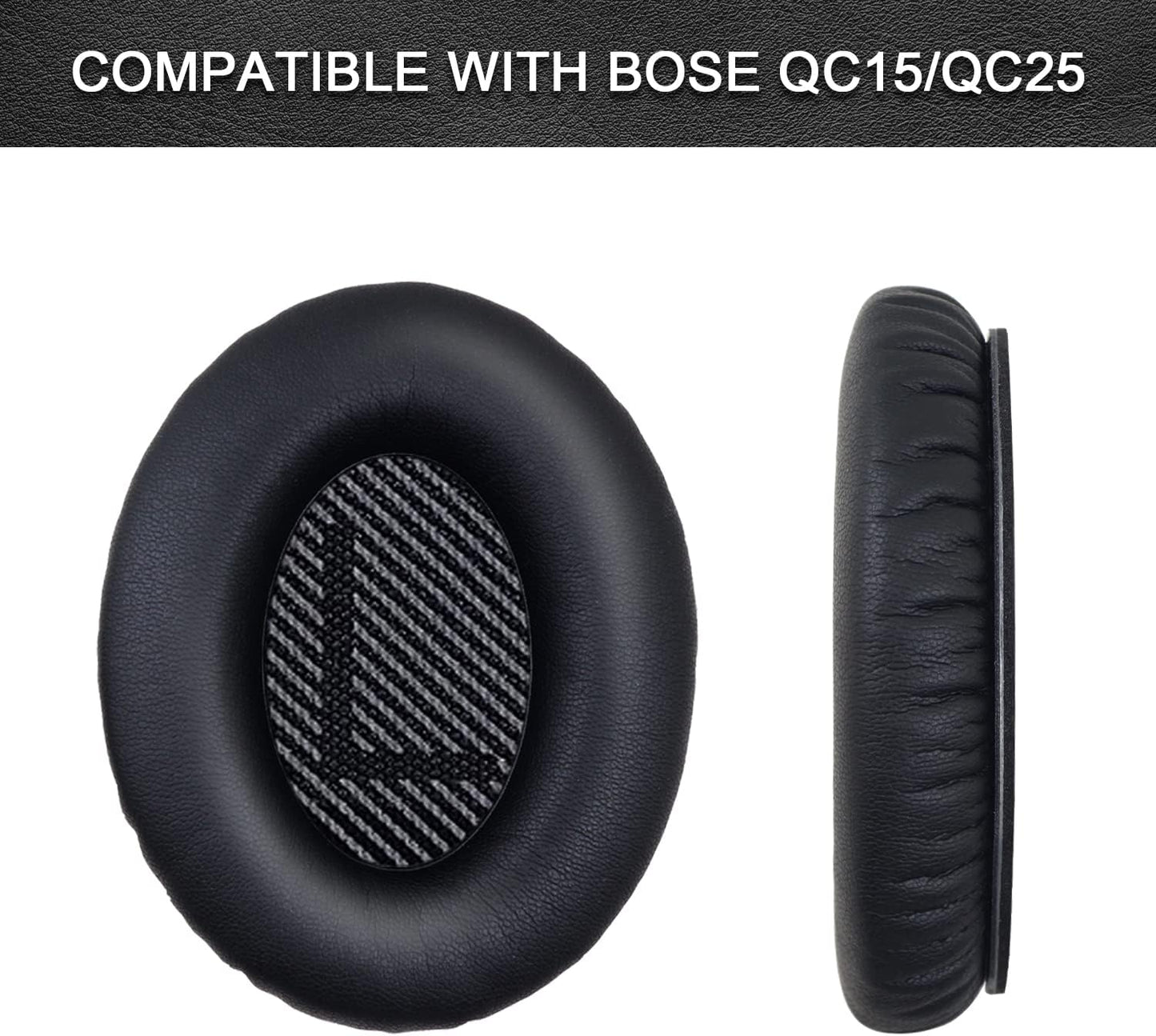 Replacement Ear Pads for Bose QuietComfort 35 35 II 15 25(qc 35 25 15/QC35 ii), Headphone Ear Covers, High Density Memory Cotton, Soft Leather, Adaptive Noise Isolation Headphones Pads Cushions