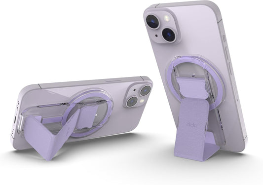 CLCKR for MagSafe Phone Grip for MagSafe Kickstand Compatible with Mag Safe Finger Loop, 3-in1 Phone Ring Holder Strap for Mag Safe iPhone 16/15/14/13/12 Series, Galaxy S25/S24/S23/S22, Pixel - Lilac