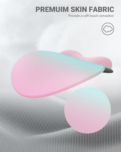 Ergonomic Mouse Pad Wrist Support, Comfortable Mouse Pad Wrist Rest, Relieve Wrist Pain Gel Mouse pad, Non-Slip Rubber Base Mousepad for Laptop, Computer(Gradient Pink Green)