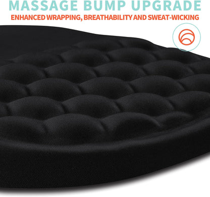 Ergonomic Mouse Pad Wrist Support with Memory Foam Massage Bulge, Carpal Tunnel Pain Relief Mousepad Wrist Rest for Mouse(12x8 inch, Black)