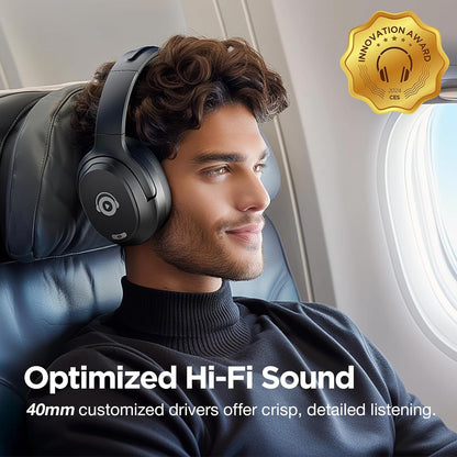 Upgrade Pro‑Level Hybrid Active Noise Cancelling Headphones with HD Sound, Wireless Bluetooth Headphones Over The Ear Unequaled Comfort, Vivid Deep Bass, for Home Office Travel Birthday Gift