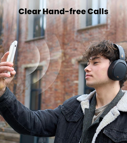Edifier W80 Over Ear Headphones with -49dB Active Noise Cancelling, LDAC Hi-Res Wired & Wireless, AI Clear Call, Fast Charging, Multipoint Connection, Bluetooth V5.4 - Black
