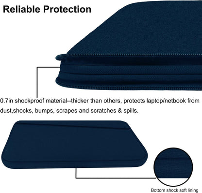 Laptop Sleeve Case, 15.6 inch, Durable Computer Carrying Bag Protective Case Briefcase Handbag with Front Pocket, Slim Laptop Cover for 15.6 Inch HP, Dell, Lenovo, Asus, Notebook, Blue