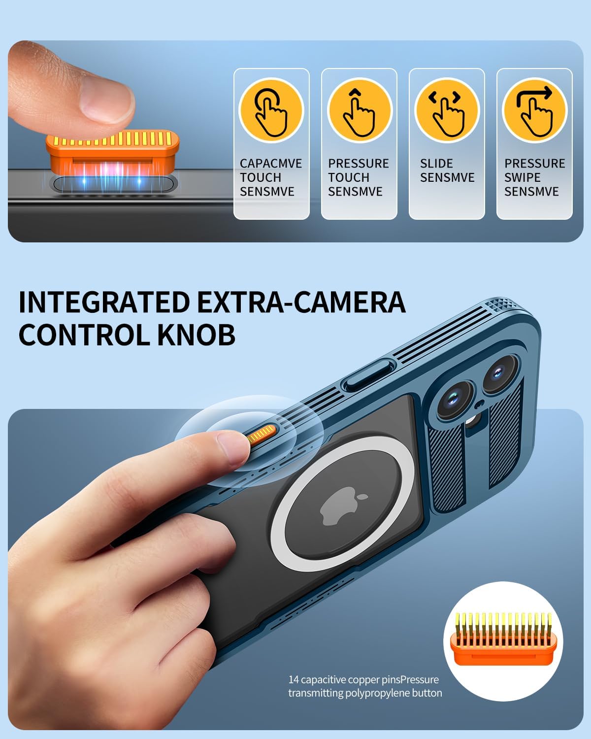 Lanhiem Magnetic for iPhone 16 Case, IP68 Waterproof Dustproof Case, [Compatible with Magsafe] [Built-in Screen Protector] Full Body Heavy Duty Rugged Phone Cover 6.1 inch, Blue/Clear