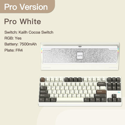 KEEBMONKEY WOBKEY Crush 80 Reboot CNC Aluminum 5-Second Quick-Release Triple-Mode Connectivity Mechanical Keyboard with Superior Acoustics (Pro White)