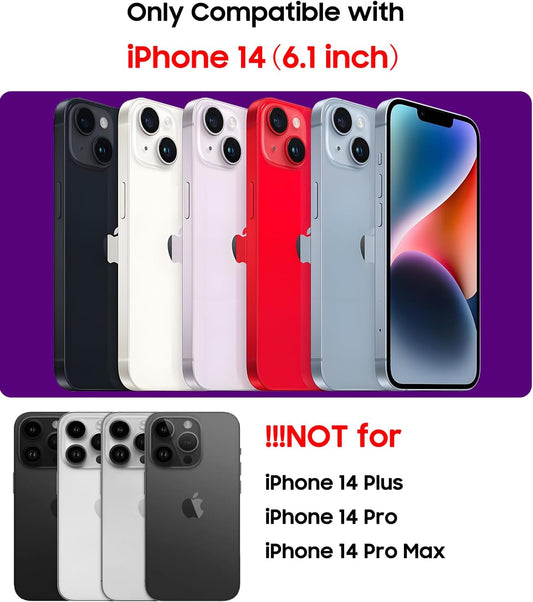 Magnetic for iPhone 14 Case [Compatible with MagSafe][Built-in Camera Lens Protector] Slim Soft Silicone Bumper Shockproof Metallic Luster Phone Case (Burgundy)