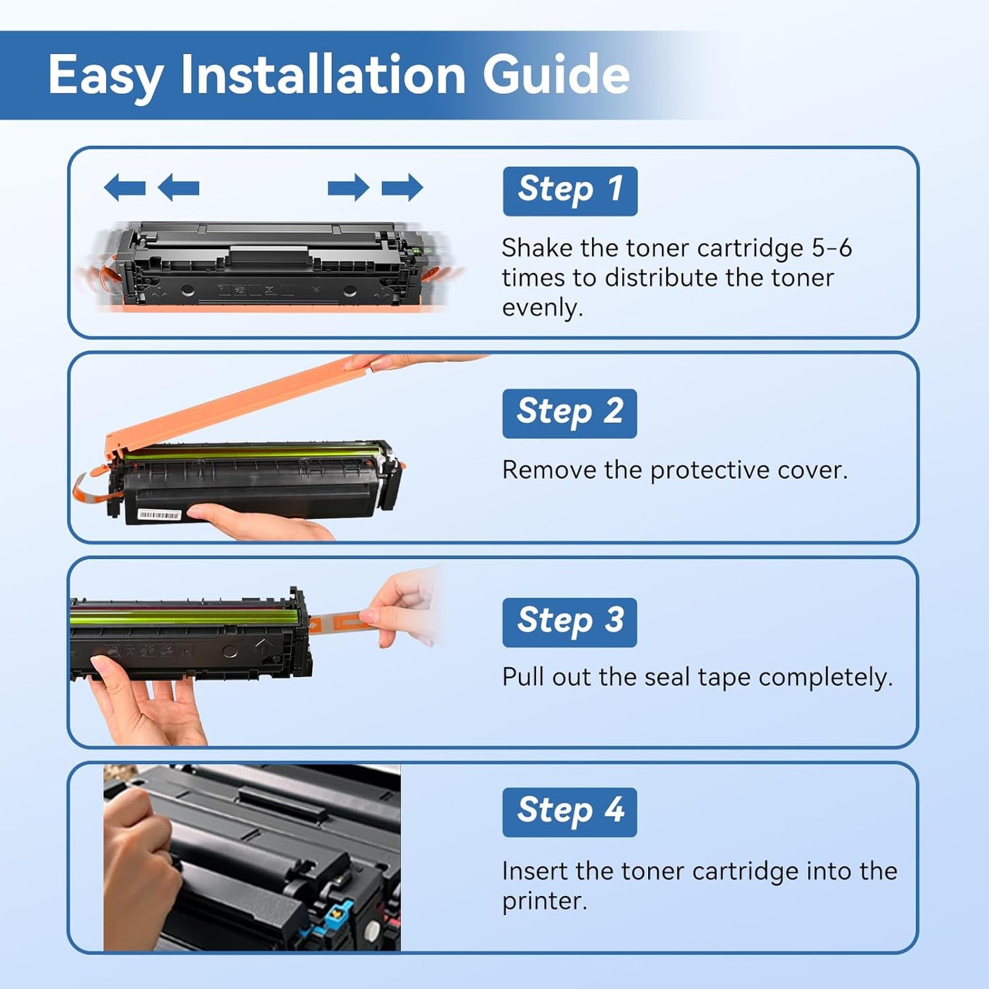 MYTONER 218A Toner Cartridges 4 Pack 3301fdw (with Chip) Replacement for HP 218A W2180A 218X W2180X for Color Laserjet MFP 3301fdw 3301cdw Pro 3201dw 3301sdw Printer Ink Black Cyan Magenta Yellow