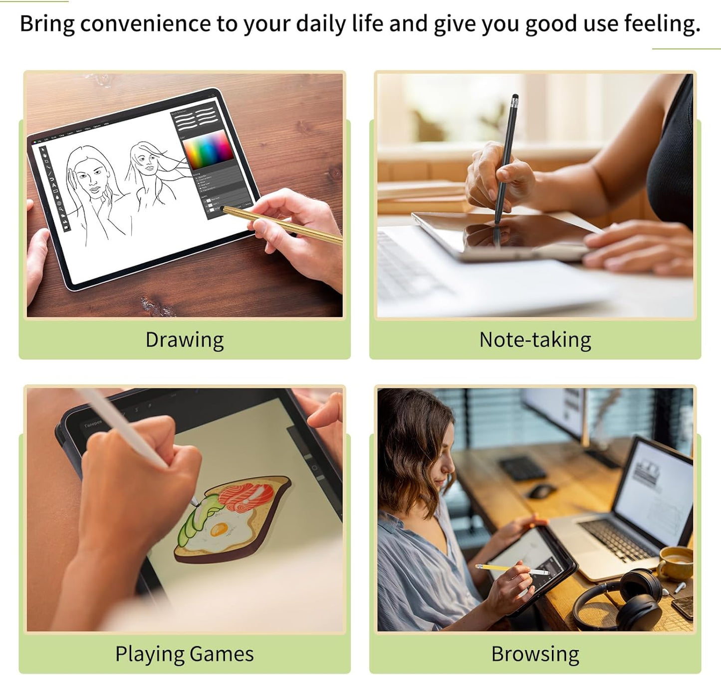 MECCANIXITY 20Pcs Replacement Stylus Pen Tips 9mm Conductive Capacitive Touch Screen Pens Tips Silicone Rubber, Black