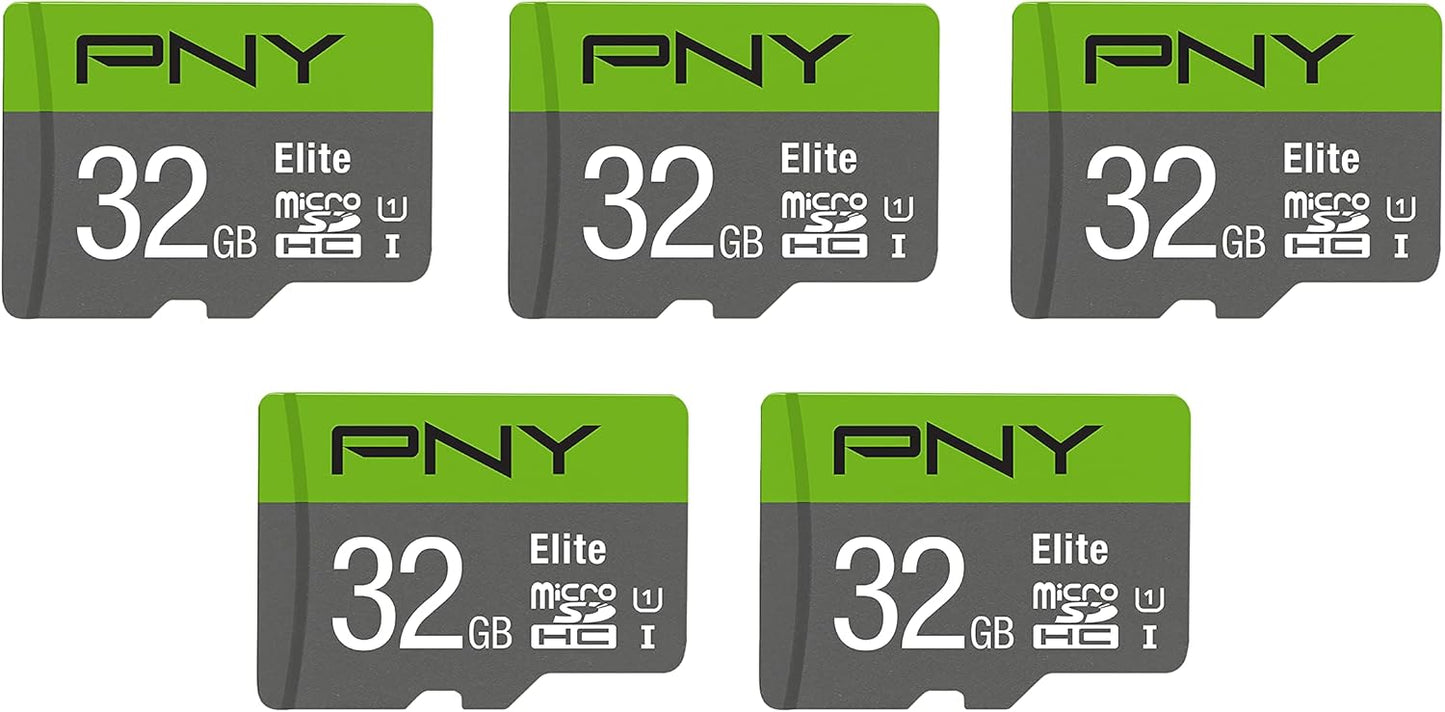 PNY 128GB & 32GB Elite Class 10 U1 microSDXC & microSDHC Card 2-Pack & 5-Pack Bundle