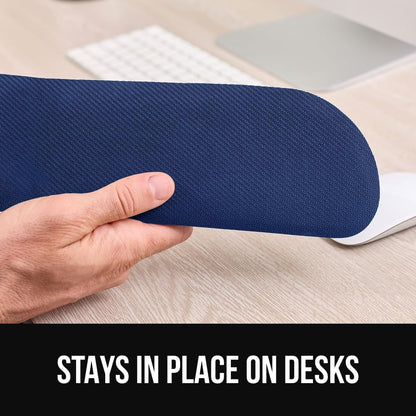 GORILLA GRIP Silky Gel Memory Foam Keyboard Wrist Rest and Mouse Pad for Computer, Ergonomic Design Typing Support, Desk Office Supplies, Hand & Arm Mousepad Cushion and Coaster 4 Piece Set Navy Blue