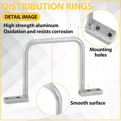 50 Pcs Distribution Rings Aluminum D Ring for Sorting Out Electric Cables, Cable Management, for Commercial and Residential Use, Silver(3 Inch)