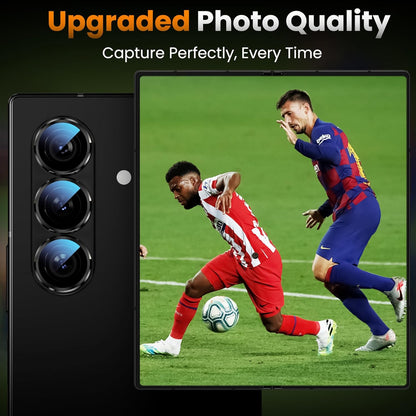 YWXTW for Samsung Galaxy Z Fold 7 Camera Lens Protector, [12X Stronger Adhesion] Individual Anti Scratch Metal Ring Tempered Glass Camera Screen Protector for Z Fold 7 Accessories 2025 (Black)