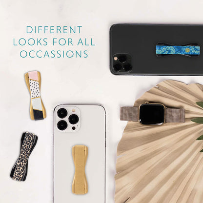 LOVEHANDLE Universal Phone Grip for Smartphones & Mini Tablets - Phone Holder for Hand - Wireless Charging Compatible - Made in The USA - Solid Gold