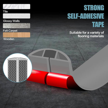 Floor Cord Cover Self Adhesive Cord Hider,10FT Cable Management, Extension Strip Protector for Wires, Prevent Cable Trips for Offices, Gyms, Exhibitions Cavity:0.51"(W) x 0.3"(H) Gray