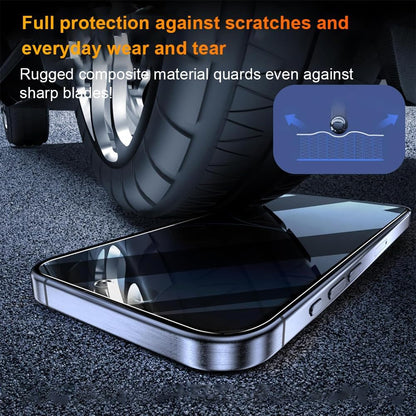 OneFish Privacy Screen Protector for IPhone 15 Plus Anti-Spy Tempered Glass Dust-Free Bubble-Free Anti-Fingerprint 9H Scratch Protection & Hassle-Free Installation Frame [2-Pack]