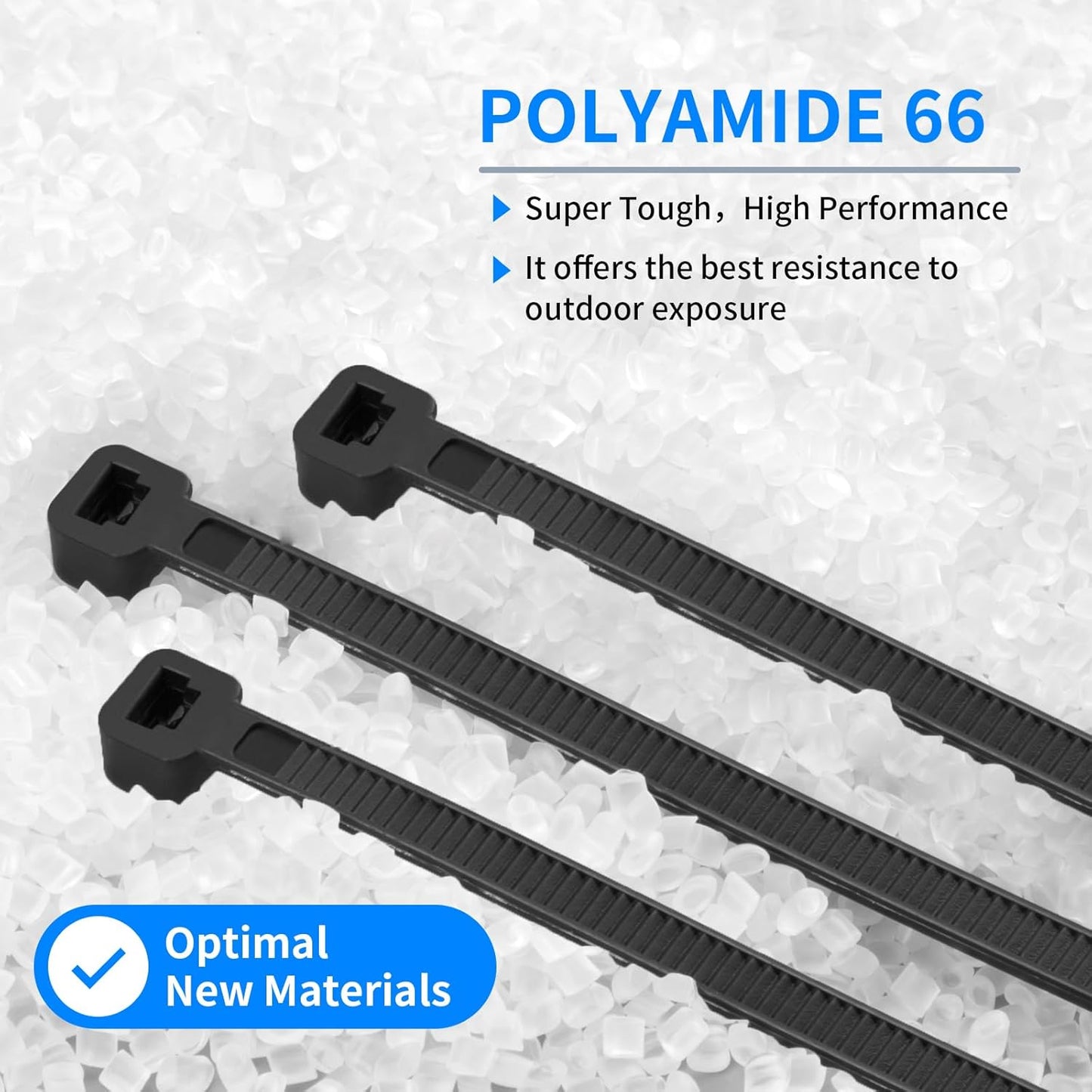 800 PCS Black Zip Ties Assorted Sizes 8+12+14+18 Inch Self-locking Nylon Cable ties Heavy Duty Outdoor, UV Resistant Wire Straps for Home Office Garden Workshop Indoor Outdoor Fence