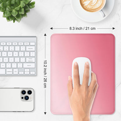 ITNRSIIET Mouse Pad Non-Slip Rubber Base Smooth Surface Stitched Edges Waterproof Durable Compatible with All Mice for Office & Gaming, Desk Accessory, 10.2x8.3x0.12 inch, Rose Gradient