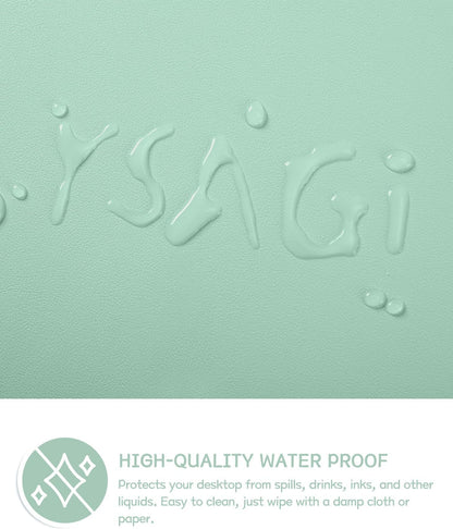 YSAGi Non-Slip Leather Desk Pad, Waterproof Laptop Computer Desk Keyboard Mat, Table Protector Blotter Mat, Large Mouse Pad for Office/Work/Home/Decor(Pale Green, 23.6" x 13.7")