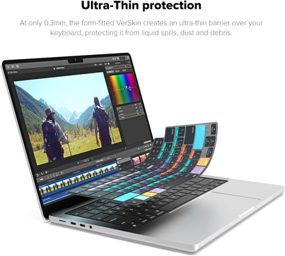 JCPal Final Cut Pro Shortcut Guide Keyboard Cover for Apple MacBook Pro 14 inch and MacBook Pro 16 inch (M1-M4 Models) and MacBook Air 13 inch and MacBook Air 15 inch (M2-M4 Models) (US-Layout)