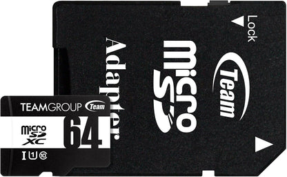TEAMGROUP Micro 64GB x 10 Pack UHS-I U1 Class 10 SDHC SDXC Read Speed up to 100MB/s High Speed Flash Meomry Card with Adapter for Camera, Surveillance, Full HD Shooting TUSDX64GCL10U66